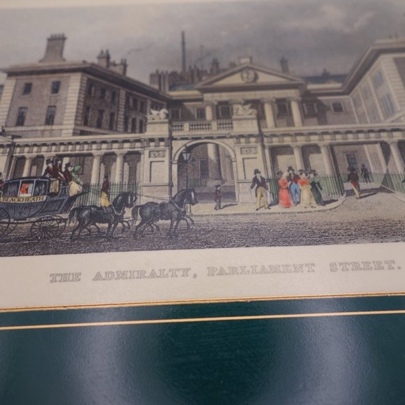 Set of Four(4) Vintage Lady Clare Green with Gold Border Place Mats - Picture 10 of 16